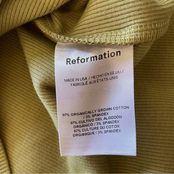 NWOT Reformation Loretta Rib Cotton Tank Dress in Celery Size M - Picture 8 of 14